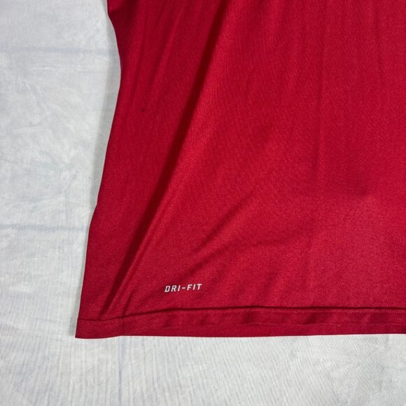 Nike Dri Fit Men's T-Shirt Red Crew Neck Short Sleeve Performance Comfy Size XL - Picture 9 of 16